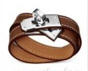 202525276 Rivale Double Wrap Bracelet Brown With Silver