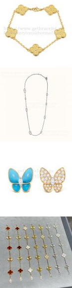 202523938 Vintage Alhambra Bracelet and Two Butterfly Earrings and H Necklace