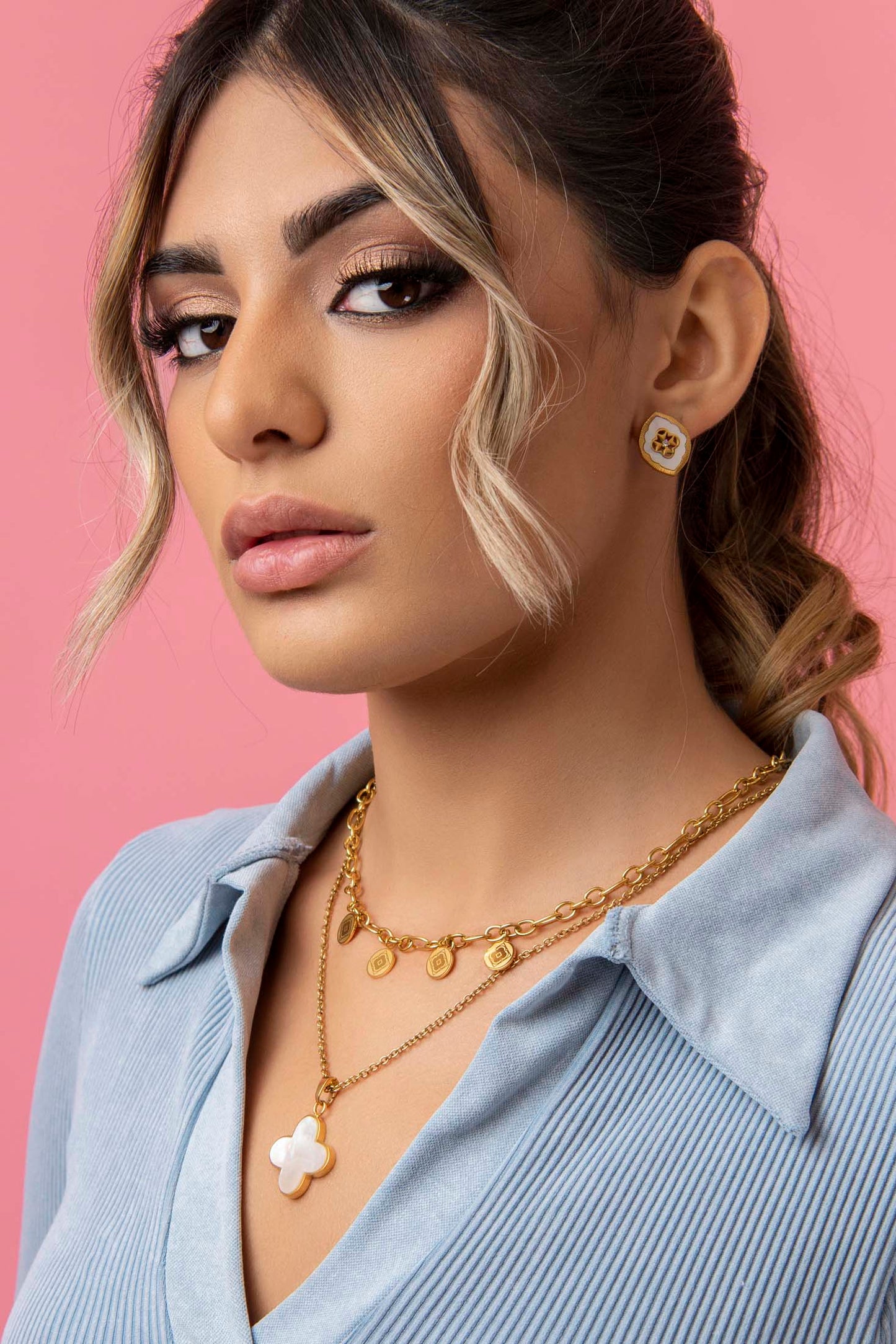 Carisma Logo Coin Link Necklace