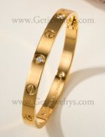 202523529 2pcs Classics Love Bracelet with 4 Diamonds Yellow Gold