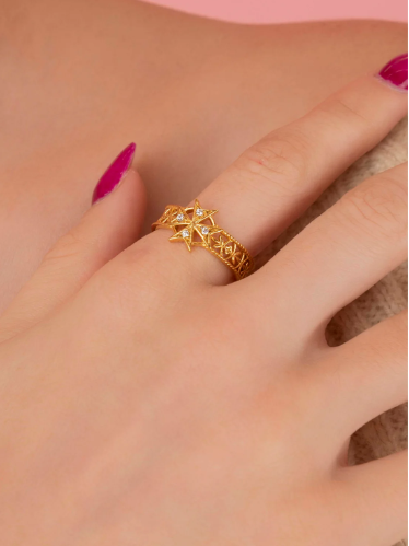 Experience the Elegance of the Crystal Maltese Cross Ring