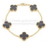 202525306 Vintage Alhambra Bracelet 5 Motifs Yellow Gold