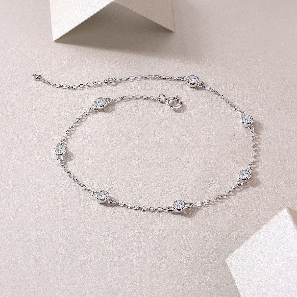 2026072801 Moissanite Bracelet, S925 Sterling Silver Optional