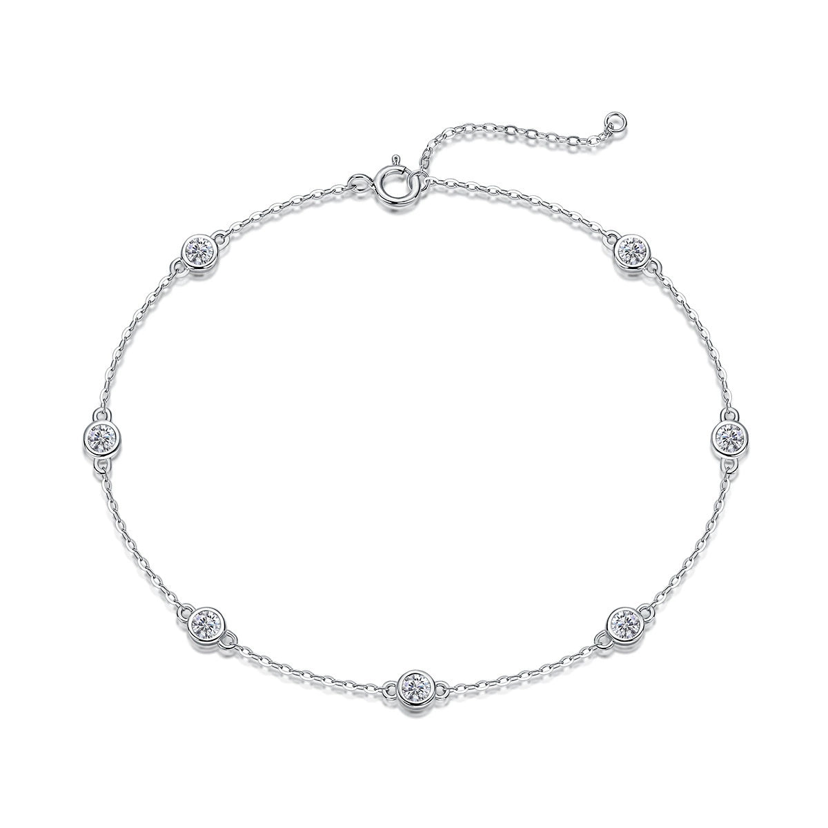 2026072801 Moissanite Bracelet, S925 Sterling Silver Optional