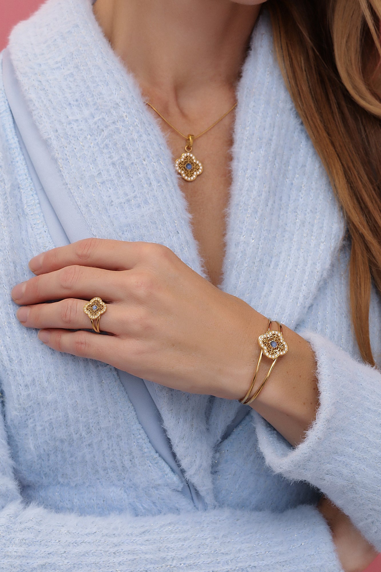 Azure Cat Eye Ring