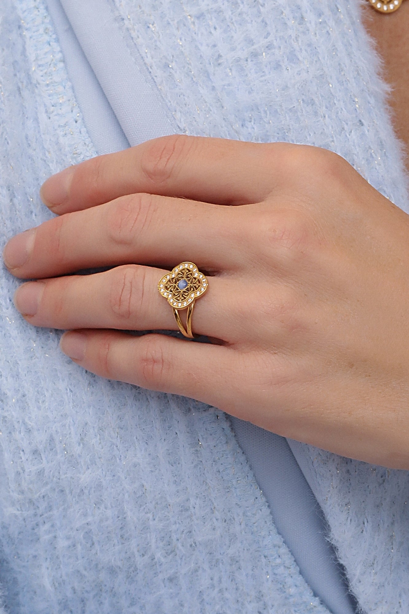 Azure Cat Eye Ring