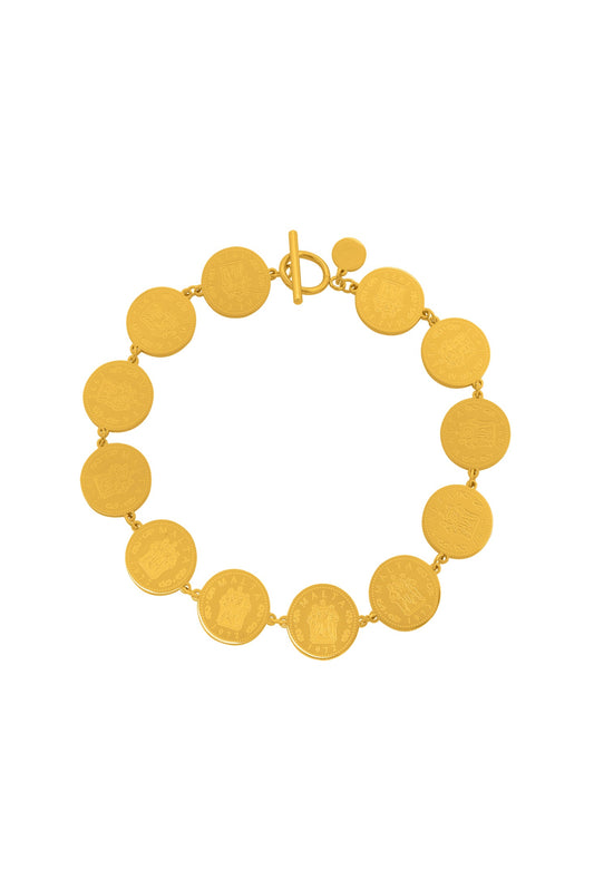 Fortitude, Faith & Hope Coin Link Choker Necklace