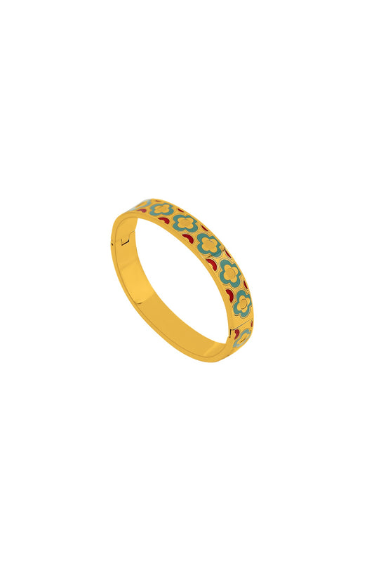 Lellux Teal & Burgundy Maltese Tile Bangle