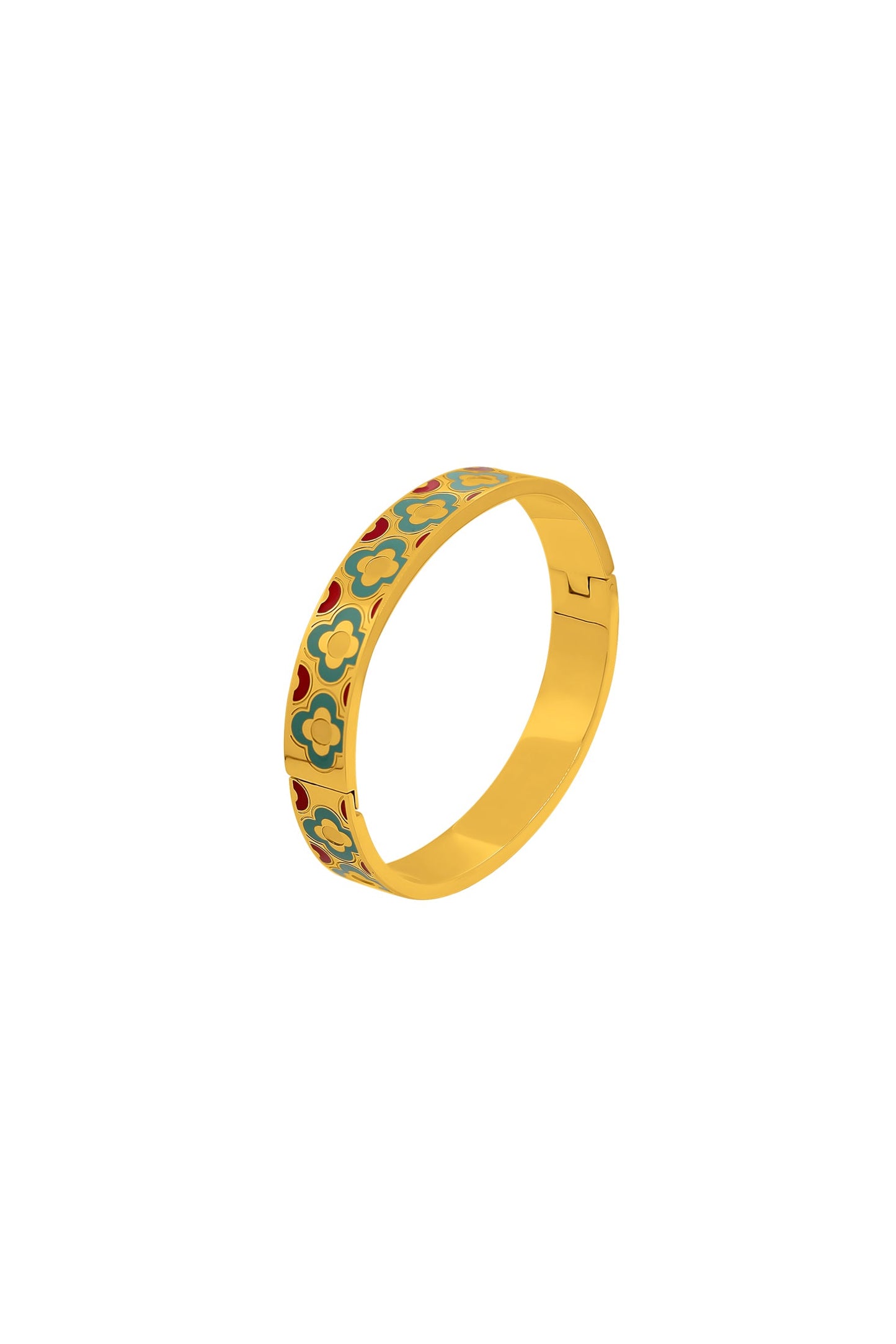 Lellux Teal & Burgundy Maltese Tile Bangle