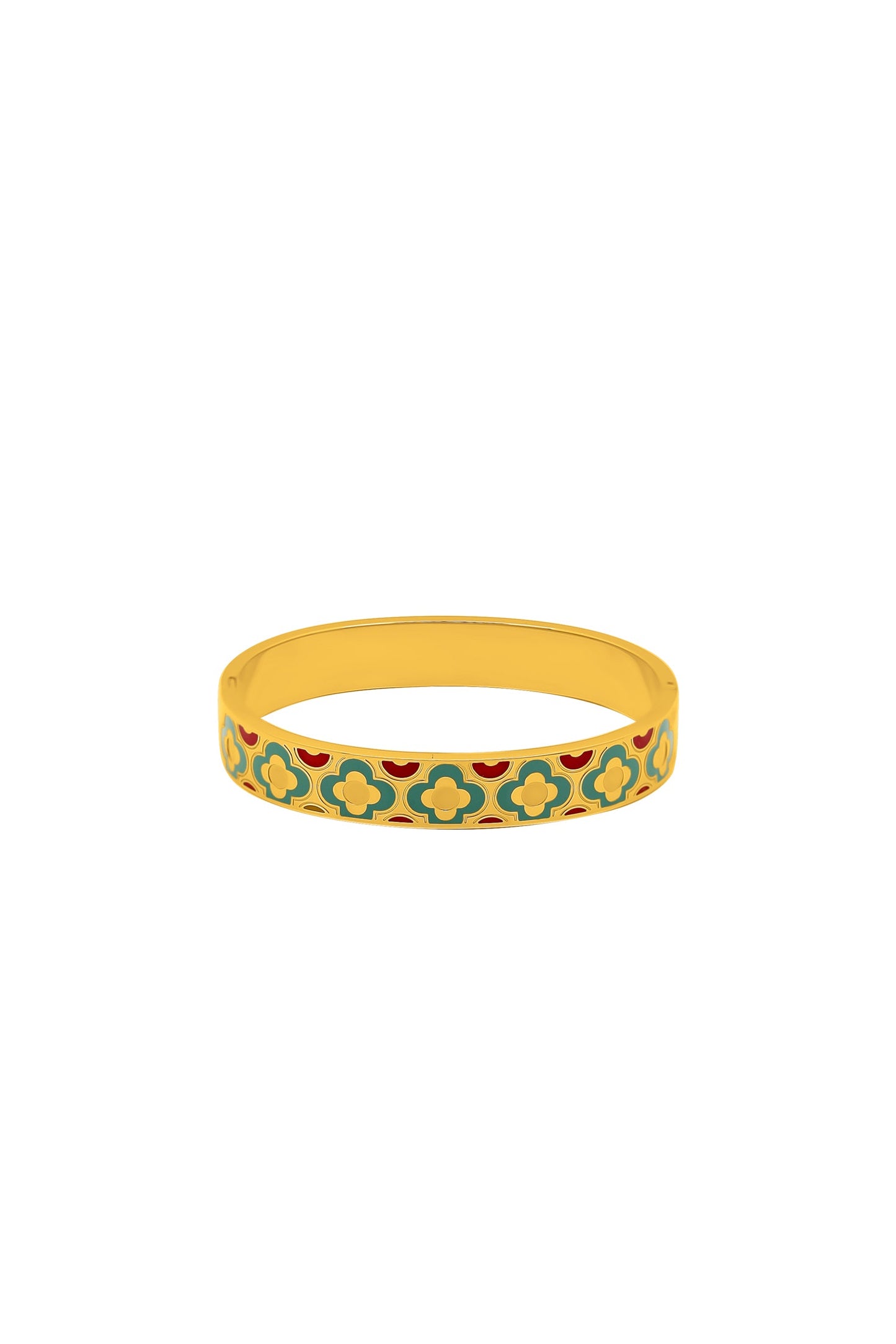 Lellux Teal & Burgundy Maltese Tile Bangle