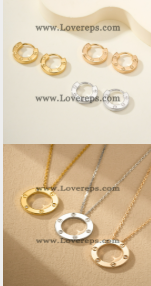 202523939 LOVE Single Hoop Earrings and Round Love Pendant with 3 Diamonds