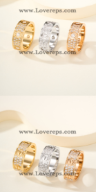 202523942 Love Ring With 6 Big Diamonds and Paved Diamonds