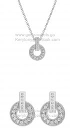 202524213 Necklace and Earrings White Gold With Pave Diamonds