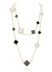 202524241 Magic Alhambra Long Necklace 16 Motifs 120cm