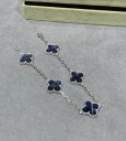 202527185 2pcs Vintage Alhambra Bracelet Natural Peter Stone