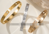 621429485 Love Bracelet-Brushed Finish With 4 Diamonds