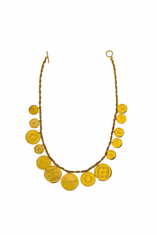 Multi Charm Maltese Lira Necklace
