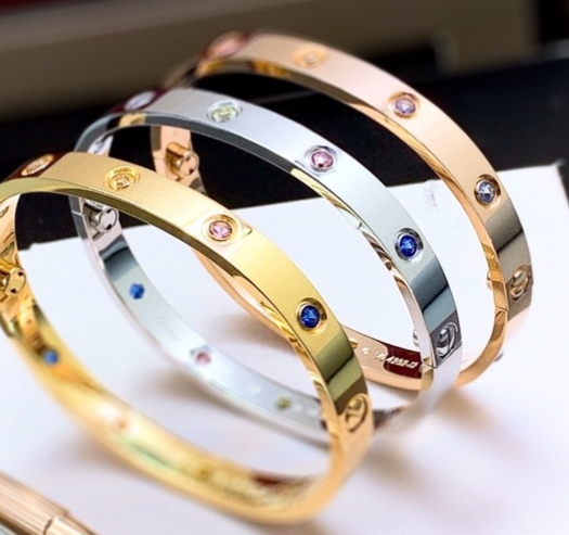 2025082501 Rainbow Love Braclet Rose Gold and White Gold