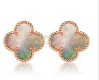 202523153 Sweet Alhambra Earrings Pink Gold With Gray Mother Of Pearl
