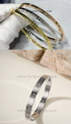 202523361 Ice Cube Bangle and Love Bracelet