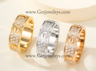 202523455 Love Ring Classic Model with Paved Diamonds