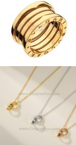 202523482 4-Band Ring and Love Necklace Yellow Gold