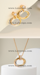 202523748 Trinity Earrings and Necklace with Diamonds